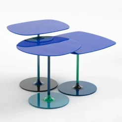 Kartell Thierry side table, 50 x 50 cm, blue
