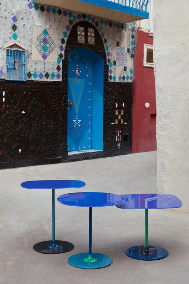 Kartell Thierry side table, 45 x 45 cm, blue