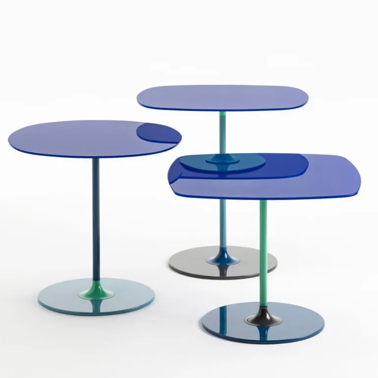 Kartell Thierry side table, 45 x 45 cm, blue