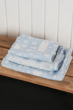 Kauniste Sauna linen runner, light blue