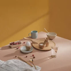 Kay Bojesen Denmark Menageri salt cellar with spoon, oak