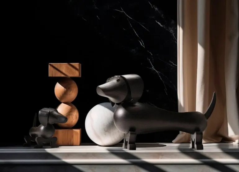 Kay Bojesen Denmark Wooden dog, medium, dark stained oak