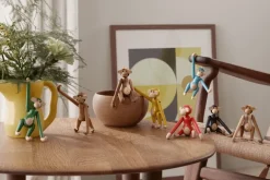 Kay Bojesen Denmark Wooden monkey, mini, vintage red