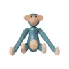 Kay Bojesen Denmark Wooden monkey, mini, vintage blue