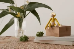 Kay Bojesen Denmark Wooden monkey, mini, vintage yellow