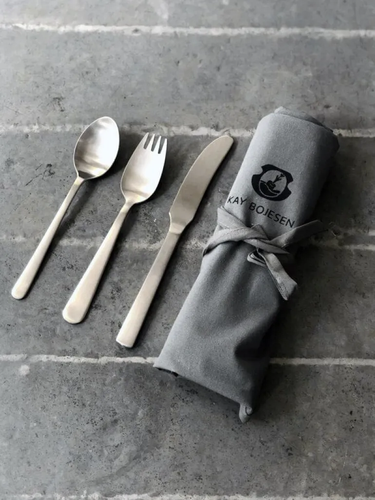 Kay Bojesen Grand Prix children's set, polished stainless steel