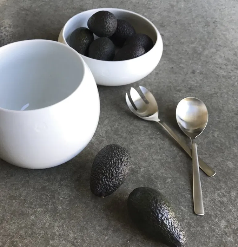 Kay Bojesen Grand Prix salad set, polished stainless steel