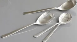 Kay Bojesen Grand Prix salad set, polished stainless steel