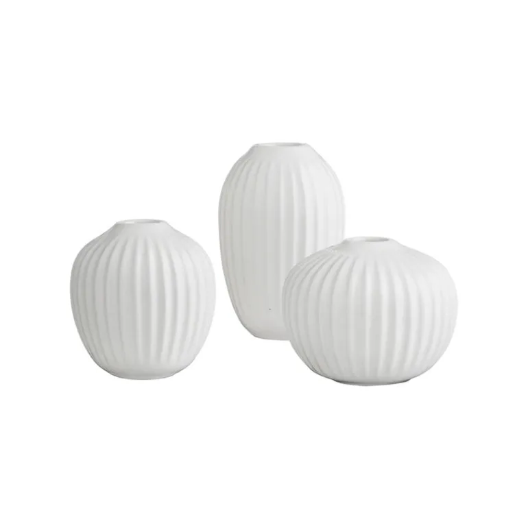 Kähler Hammershøi miniature vases, 3 pcs, white