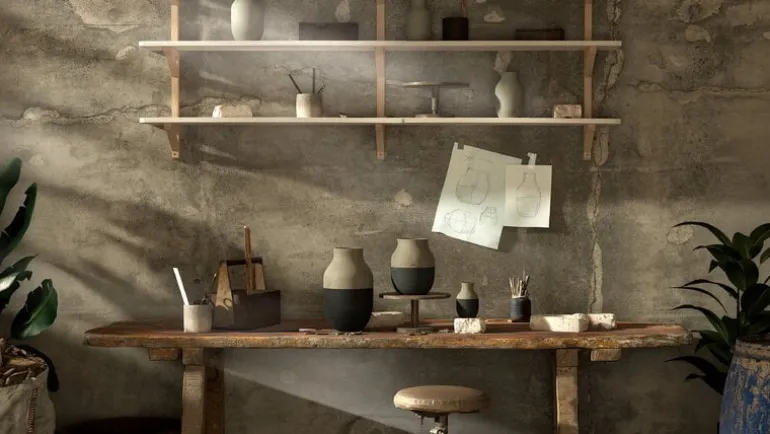 Kähler Omaggio Circulare vase, 31 cm, grey - anthracite