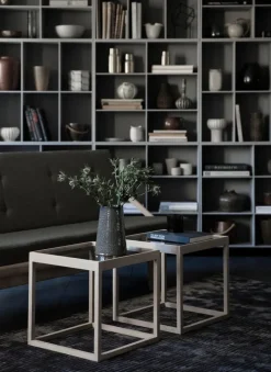 Klassik Studio Cube table, soaped oak - smoked glass