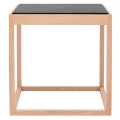 Klassik Studio Cube table, soaped oak - grey marble
