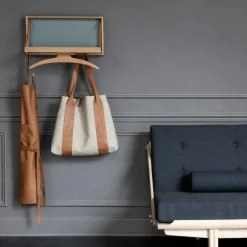 Klassik Studio The Hanger coat rack, soaped oak - grey blue