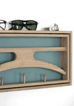 Klassik Studio The Hanger coat rack, soaped oak - grey blue