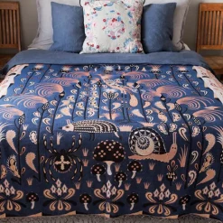 Klaus Haapaniemi & Co. Bird throw, 180 x 200 cm, cobalt blue