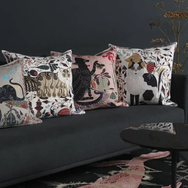 Klaus Haapaniemi & Co. Les Chats Norma cushion cover, linen