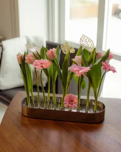 Klong Brass Leaves Wood ornamental plant support, 2 pcs