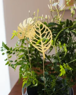 Klong Brass Leaves Wood ornamental plant support, 2 pcs
