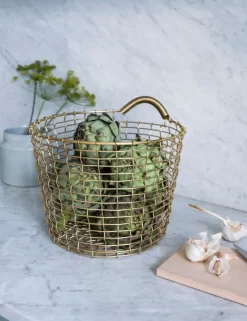 Korbo Bin 16 wire basket, brass