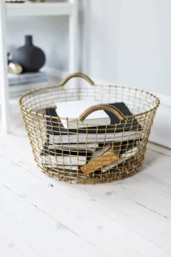 Korbo Classic 35 wire basket, brass