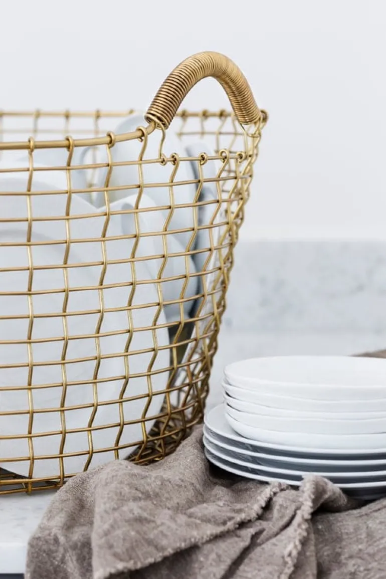 Korbo Classic 35 wire basket, brass