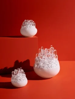 Kosta Boda Polar votive candle holder, 190 mm, white