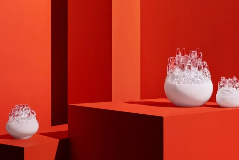 Kosta Boda Polar votive candle holder, 190 mm, white