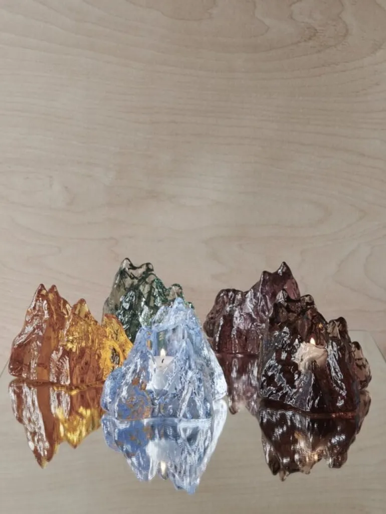 Kosta Boda The Rock votive, 91 mm, ice blue