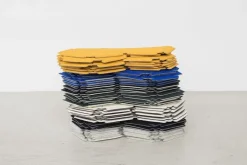 Kvadrat Clouds fabric tiles, 8 pcs, grey - ultramarine