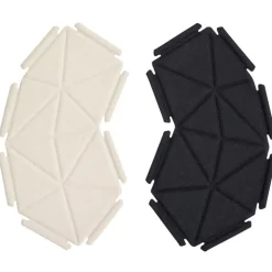 Kvadrat Clouds fabric tiles, 8 pcs, black - white