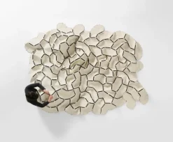 Kvadrat Clouds fabric tiles, 8 pcs, black - white