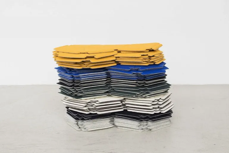 Kvadrat Clouds fabric tiles, 8 pcs, black - white