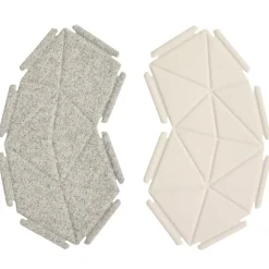 Kvadrat Clouds fabric tiles, 8 pcs, grey - white