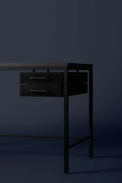 Labofa Heritage 65 desk, 2 drawers, black linoleum - black