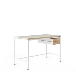 Labofa Heritage 65 desk, 2 drawers, grey linoleum - oak - white