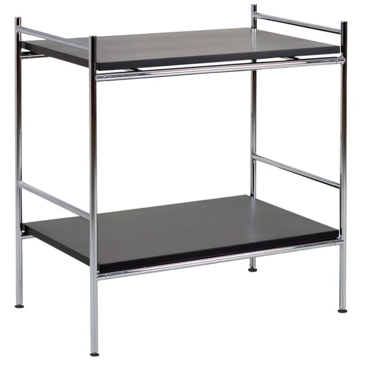 Labofa Heritage bar trolley 95.2 with gliders, chrome - black oak