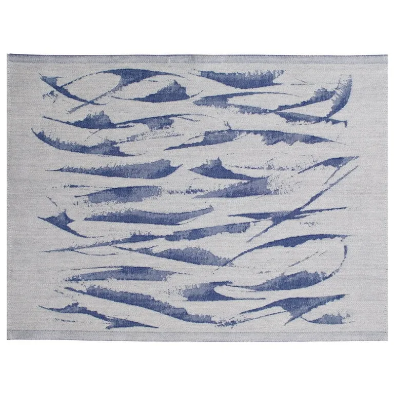 Lapuan Kankurit Aallokko sauna cover, 46 x 150 cm, linen - blue