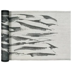 Lapuan Kankurit Aallokko sauna cover, 46 x 150 cm, linen - black
