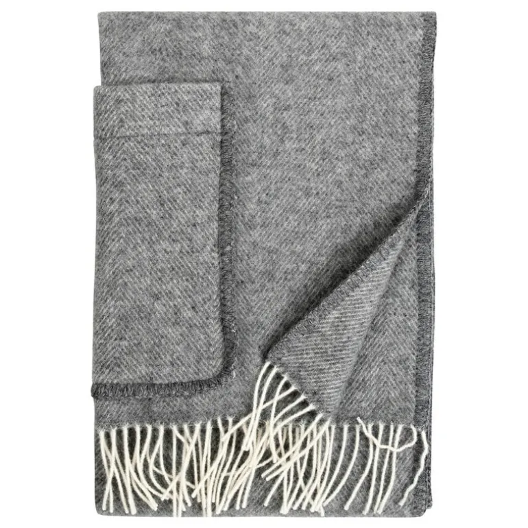 Lapuan Kankurit Arvo pocket shawl, 60 x 180 cm, white - mottled grey