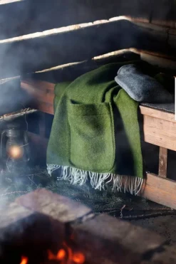 Lapuan Kankurit Arvo pocket shawl, 60 x 180 cm, white - olive