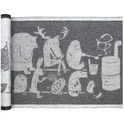 Lapuan Kankurit Eläinten Sauna sauna cover, 46 x 150 cm, black - linen