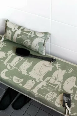 Lapuan Kankurit Eläinten Sauna sauna cover, 46 x 150 cm, linen - green