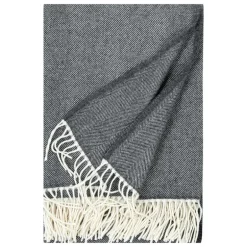 Lapuan Kankurit Elli blanket, 130 x 180 cm, white - dark grey
