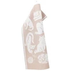Lapuan Kankurit Kissanpäivät hand towel, white - cinnamon