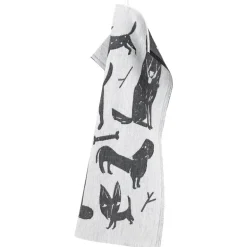 Lapuan Kankurit Koirapuisto tea towel, white - black
