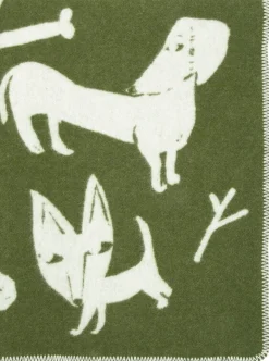 Lapuan Kankurit Koirapuisto blanket, 90 x 130 cm, olive - white