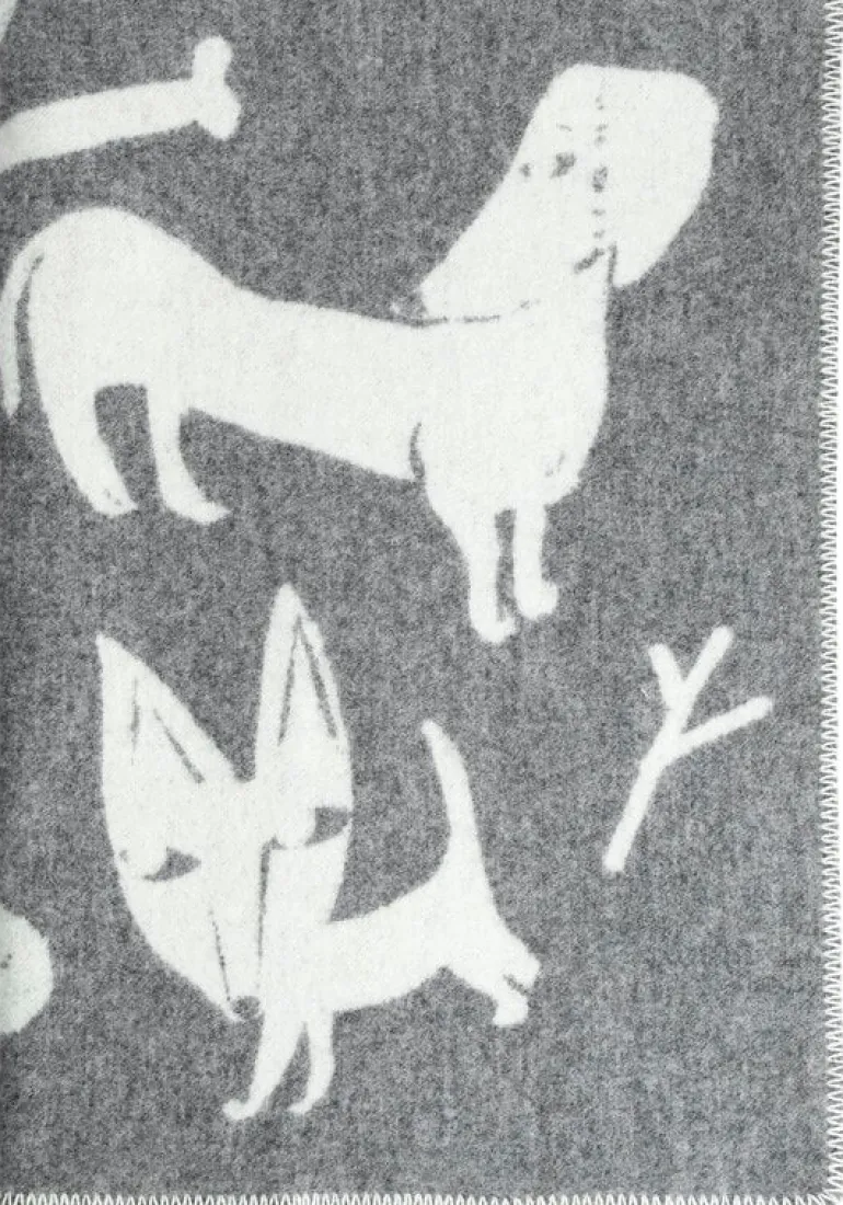 Lapuan Kankurit Koirapuisto blanket, 90 x 130 cm, grey - white