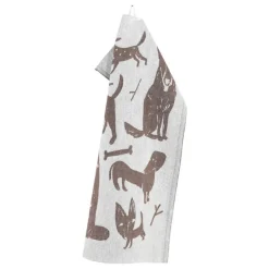 Lapuan Kankurit Koirapuisto tea towel, white - brown