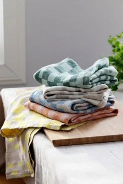 Lapuan Kankurit Koodi hand towel, rainy blue - linen