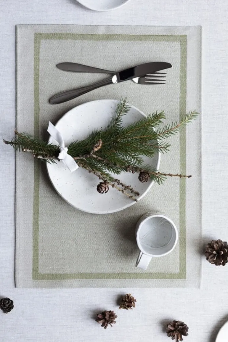 Lapuan Kankurit Laina placemat, linen - olive